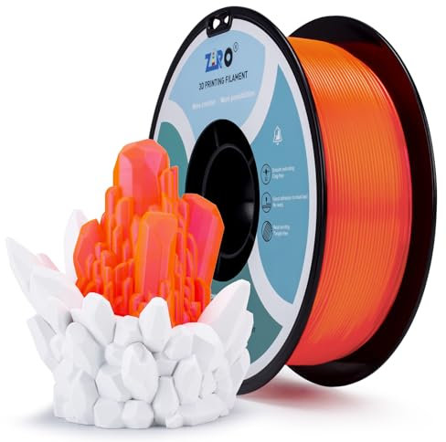 ZIRO PLA Filament 1.75mm, Transluzentes 3D Drucker Filament Kompatibel mit Den Meisten FDM 3D Druckern, 1KG(2.2lbs) Spule, Maßgenauigkeit +/- 0.03mm, Transluzentes Lebende Koralle