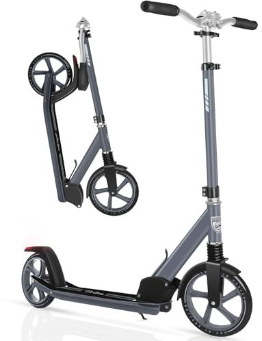 BELEEV Scooter for Kids, 200mm Big Wheel adult Scooters for Boys and Girls, 4 Adjustable Handlebar, Front Suspension, 2 Wheels Scooter with Carry Strap, up to 100Kg