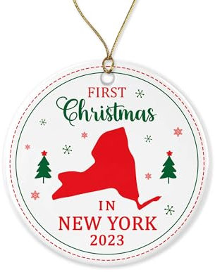 Weihnachtsbaumschmuck Personalisierte Erstausgabe In New York 2024 Ny Lover Christbaumschmuck Anhänger Multicolor Runde Keramik Ornament Ideal Weihnachtsanhänger Für Geschenke Hausdeko Party