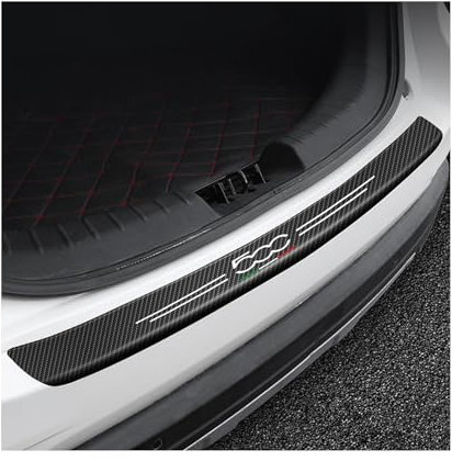 Car Carbon Fiber Rear Bumper Protector Strip for Fiat 500 500s,Auto Rear Trunk Door Sill Guard Sticker Plate Accessories