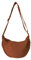 GoPaw Damen Halbmond Crossbody Schultertasche, Hobo Halfmoon Bag, Nylon Crossbody Bag Damen Halbmond Schultertasche mit verstellbarer Schultergurt, Einfarbige(Braun)