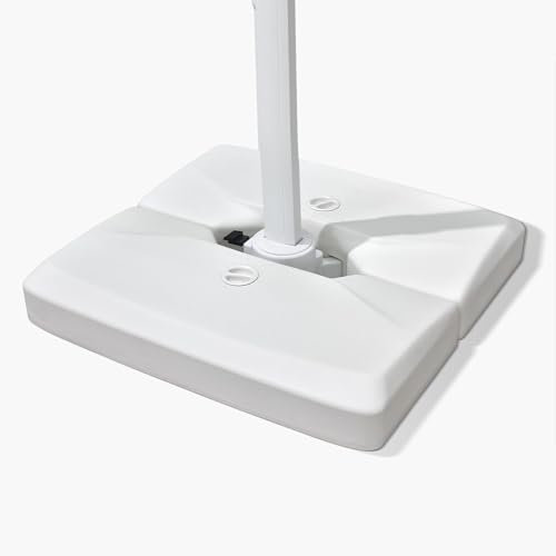 PURPLE LEAF Sonnenschirmständer XBBS120 beschwerter Sockel, Schirmständer für 300 x 400 cm Weiß Gestell Sonnenschirm, befüllbar mit Wasser oder Sand, Gewichtsbasis 120 kg, Weiß