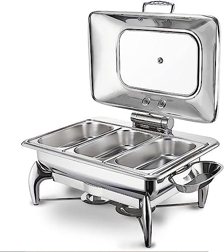 Calentador de Alimentos Servidor de Buffet eléctrico Platos Calientes de Buffet de Acero Inoxidable - Calentadores de Buffet, Bandejas calefactoras de Acero Inoxidable Cubiertas, Calentadores de