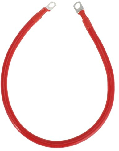 HOPESPANNER Universal 3/8 Lug 2 AWG Gauge 2FT Battery Inverter Cable Battery Cable Tinned Copper 1 Pc Red