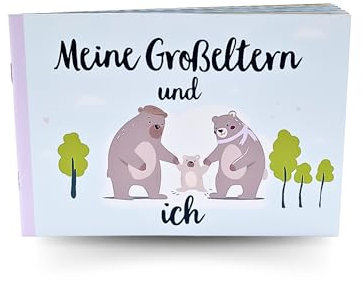 Adamo® Meine Großeltern und ich Erinnerungsalbum | Geschenkbuch für Oma & Opa | 24 Seiten auf Recyclingpapier | Geschenk, Fotobuch, Ausfüllbuch | von Familien getestet und für besonders empfunden