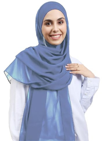 HURESON Instant-Chiffon-Hijab-Set, 3-in-1-Hijab-Schal mit integrierten Magneten und Unterkappen-Kopfwickel mit Modellmütze
