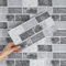 Hode Credence Adhesive pour Cuisine Pierre Grise 24 Pièces, Carrelage Carreaux Adhesif Mural Cuisine Salle de Bain, Stickers Autocollant Imperméable 15x30 cm