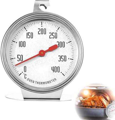 Thermometer Für Elektroherd,Ofenthermometer Für Backofen,Messbereich 0°c Bis 400°c Edelstahl Ofenthermometer,Backofenthermometer Für Gasherd,Mit Großem Zifferblatt Zum Backen BBQ & Kochen