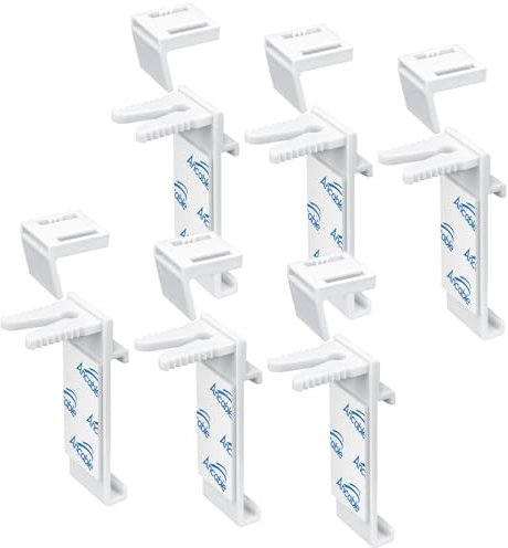 Klemmhalter für Klemmfix Rollo, Doppelrollo Ohne Bohren Ersatzteil Zubehör 6 Stück Set, klemmträger Halterung für PVC, Holz-Fenster, Türflügel