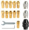Annlpoy 16 Pezzi Mandrino compatibile con Dremel, Cambio Rapido da 0,8 mm a 3,2 mm, Compatibile con Accessori Utensili Rotanti, Pinze in Ottone e Dadi in Metallo