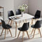 TTATC Mesa de Comedor con Juego de 6 Sillas, Mesa de Comedor Moderna Rectangular, 6 Sillas de Comedor con Patas de Madera de Haya, para Cocina, Sala, Comedor (Negro)
