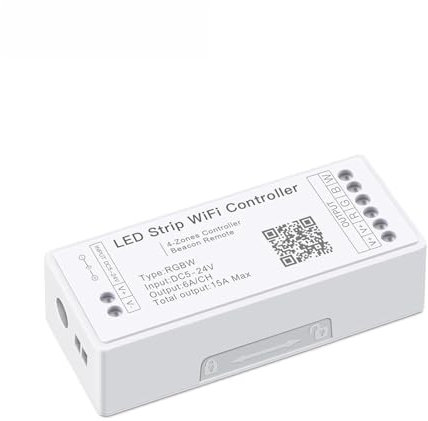 Controlador LED Tuya Smart Life de 12 V, interruptor inteligente WiFi, interruptor de tira de luz LED inteligente, funciona con Alexa y Google Home.(RGBW Controller)