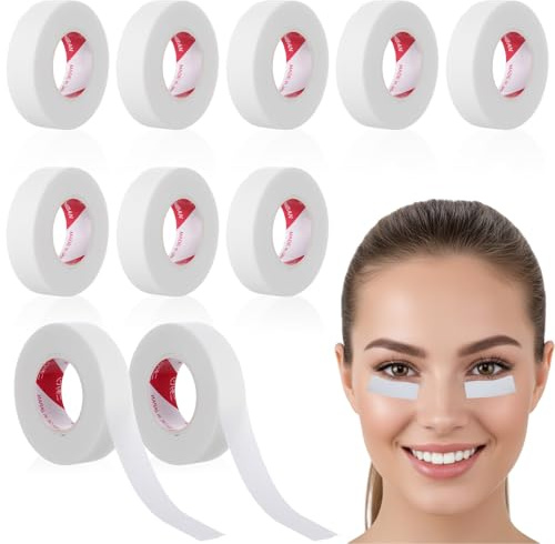 Guduling 10 Rollen Wimpernband, Lash Tape für die Wimpernverlängerung, Weiß Eyelash Tape, Atmungsaktives Wimpern Lsolations Klebeband, Selbstklebende (9 m Pro Rolle/1.2 Breite)