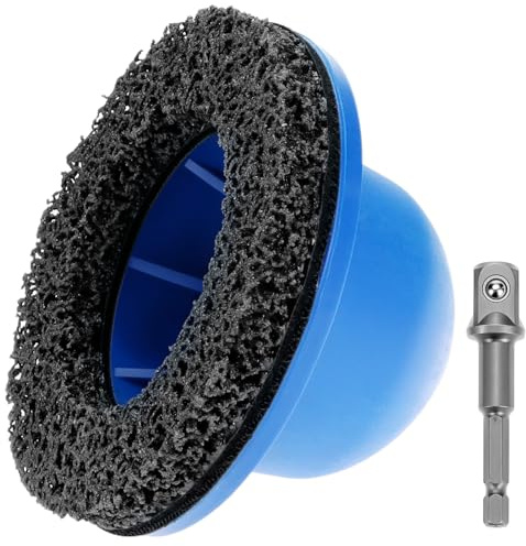 QWORK® Radnabenschleifer, Ø150mm Nabenschleifer mit 1/2 Akkuschrauber-Adapter, für Radnabe reinigen, Rostentfernung