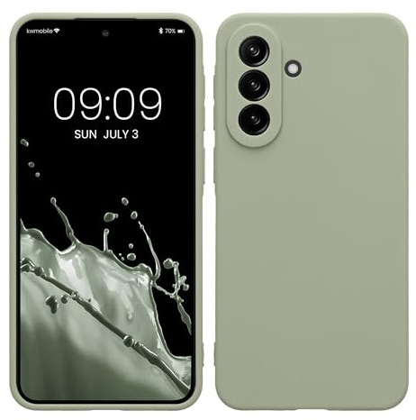 kwmobile Handyhülle für Samsung Galaxy A37 5G Hülle - weiches Handy Silikon Case - Schutzhülle Cover - Graugrün