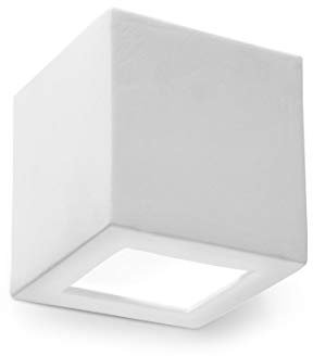 SOLLUX lighting Leo Wandleuchte Innen aus Keramik – Wandbeleuchtung für Wohnzimmer und Esszimmer – Flurlampe in Weiß, 14 x 14 x 14 cm