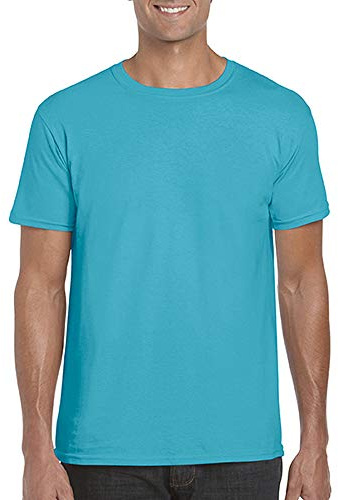 Gildan Mens Short Sleeve Soft-Style T-Shirt (2XL, Tropical Blue)