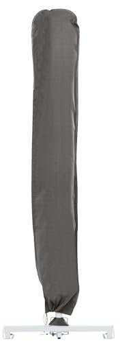 Perel Housse de Protection pour Parasol déporté et Parasol Classique Jusqu’à 4.5m, Anti-UV, imperméable, Fermeture éclair, bâche Robuste en polypropylène, Facile à Installer, diamètre 64 cm, Hauteur