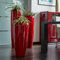 Moderne & Hochwertige Pflanzvase/Pflanzkübel – Medium: 100cm - Hochglanz Rot -Fiberglas - Mit Einsatz – Indoor & Outdoor – Wetterbeständig & Frostsicher – Vase/Kübel