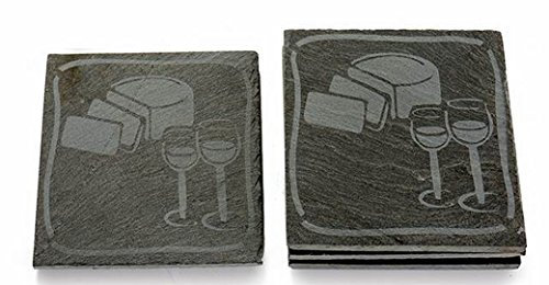 Arte Regal Lot de 4 sous-Verres Ardoise 8 x 16 x 2 cm