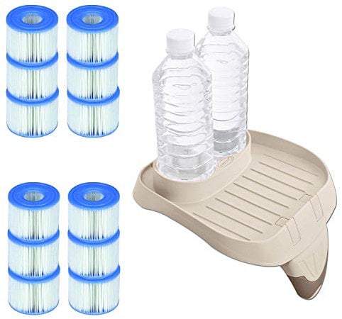 Intex Purespa attaccabile portabicchieri e rinfresco Vassoio con 12 S1 Pool filtri
