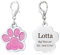 Pfote Hundemarke mit Gravur für Hunde und Katzen Pfotenabdruckmotiv ID-Tags Adressanhänger,Rosa