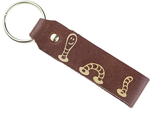 Schlüsselanhänger aus Leder mit Gravur (Wurm)