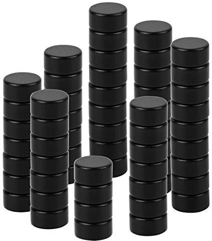 Aistuo Magnete Schwarz, 50 Stück Mini Kühlschrankmagnete, 6mm Schwarze Magnet, N48 Magnete für magnettafel (Rund/6mm X 3mm)