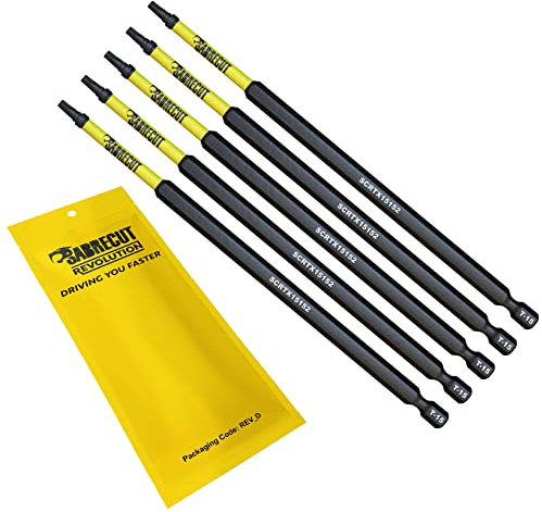 5 x SabreCut SCTX15152_5 152mm T15 TX15 Magnetic Impact Screwdriver Driver Bits Set Torx Heavy Duty