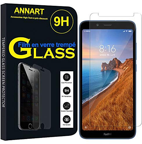 ANNART Protecteur d'écran pour Xiaomi Redmi 7A 5.45 [1 Pièce] Film Protection écran en Verre trempé pour Xiaomi Redmi 7A 5.45 MZB7995IN M1903C3EG M1903C3EH M1903C3EI - Transparent