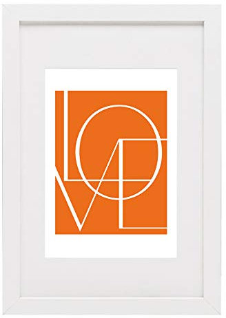 WOLTU Bilderrahmen 21x29,7 cm A4, Fotorahmen zum vertikalen oder horizontalen Aufhängen/Aufstellen, Holzrahmen mit Passepartout, Posterrahmen Collage Wanddeko, Weiß