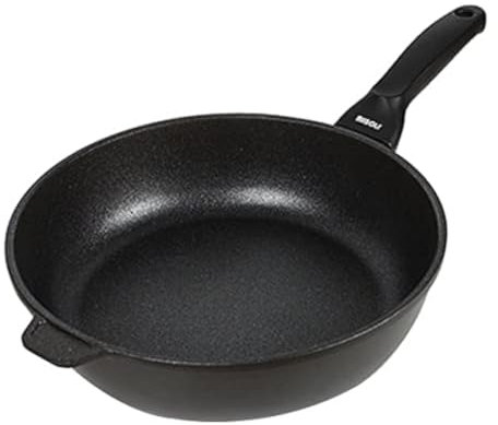 Risoli Padella Alta in Alluminio pressofuso con Manico in bakelite, Linea Black Plus (Ø 28 cm)
