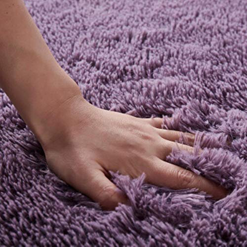 LLAAIT Verdicktes gewaschenes Seidenhaar Rutschfester Teppich Wohnzimmer Couchtischdecke Schlafzimmer Nachttischmatte Yoga Teppiche einfarbiger Plüschteppich, 1.200x300cm