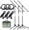 Pronomic DM-58-C Vocal Mikrofon Starter Set - 3 dynamische Mikrofone - Elastisch gelagerte Kapsel - EIN-/Aus-Schalter -Set mit Mikrofonstativen und 5m-Kabeln - Koffer - Schwarz
