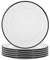 Argon Tableware Enamel Side Plates - 20cm - Pack of 6 - Black Dining Plates Lightweight Small Dinner Dish for Appetisers, Starters, Mains, Sides, Desserts