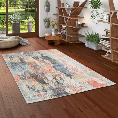 In- und Outdoor Designer Teppich Lagos Rost Blau Verlauf in 5 Größen