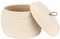 Sea Team Round Cotton Rope Storage Basket with Lid, Decorative Woven Storage Bin, Pot, Caddy, Organizer, Container for Snacks, Towels, Plants, 10 x 7.5 Inches (Small, Cream)