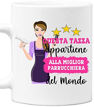 Colorfamily Tazza Parrucchiera Mestieri divertenti Questa tazza appartiene alla migliore al mondo Idea regalo