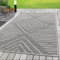 SIMPEX Outdoor Teppich, Gestreift Design, Grau, 240 x 340 cm, Boho-Stil, für Küche, Balkon, Terrasse, Garten, Picknick