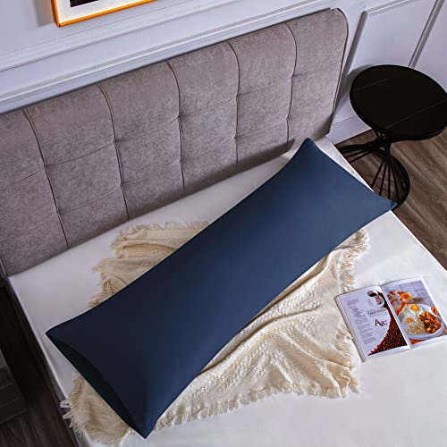 Kissenbezug 50 x 150 cm 1er - Kopfkissenbezug Mikrofaser Premium Superweicher - Kissenhülle 50 x 150 cm - Dunkelblau