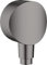 hansgrohe Wandanschluss FixFit S, Schlauchanschluss mit Rückflussverhinderer, Brushed Black Chrome