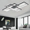Qiaomao Luminaire Plafonnier LED Blanc (110x60x9cm), Moderne Plafonnier Salon avec Télécommande, Géométrique Éclairage Intérieur, Éclairage de Plafond pour Salon Chambre Bureau Salle à Manger