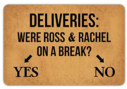 Funny Doormat were Ross and Rachel On A Break Non-Slip Outdoor/Indoor Rubber Door Mats for Front Door/Garden/Kitchen/Bedroom 23.6 x 15.7