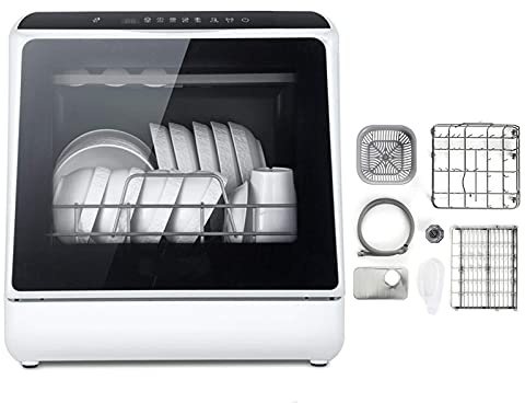 KitchenMini Dishwasher Tabletop Compact Dishwasher with 6 Place, Touch The Button 360 Degrees and Spray 75 ° High Temperature Sterilization with Fruit and Vegetable Washing Function practical
