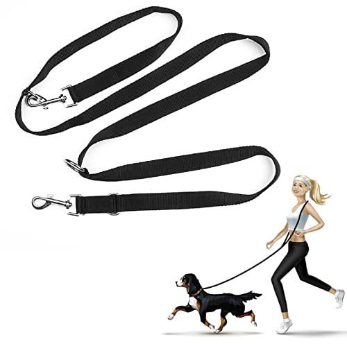 Dog Training Double Ended Leads : 2m Hands Free Adjustable Pet Training leash for Running Walking - Retractable Multifunctional Strong Nylon Puppy Lead Rope for Small Medium Dogs