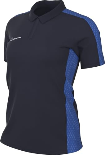 NIKE DR1348-451 W NK DF ACD23 Polo SS Polo Shirt Damen Obsidian/ROYAL Blue/White Größe L