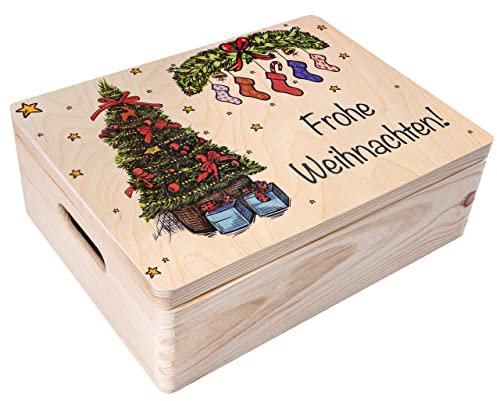 Creative Deco Weihnachtsgeschenke Personalisierte Holzkiste - Weihnachtsbaum | Wunschtext Weihnachten Geschenke | Dein Eigener Wünsche Text Individuelle Geschenk | Weihnachtsdeko | Für Frauen, Männer