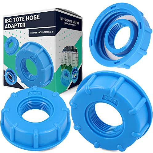 IBC Container Tank Verbinder Adapter Deckel Ø 1 Zoll Innengewinde S60x6 IG Grobgewinde Blau Kunststoff Tankdeckel | Anschluss Zubehör Für Tank- & Wasserbehälter Regentonnen Regenwassertank