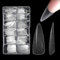 504 Pièces Faux Ongles Capsules Amande Long en Acrylique pour Gel Nail Art, LEA-SHALL 12 Tailles Stiletto Capsule Americaine Pointe Transparente Clair French Manucure Professionnelle Salons Kit