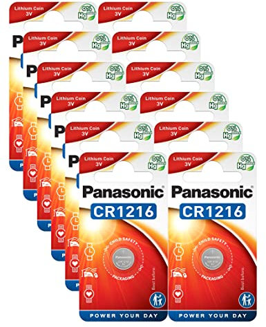 Panasonic CR1216 Lithium-Batterien, 3 V, 12 Stück
